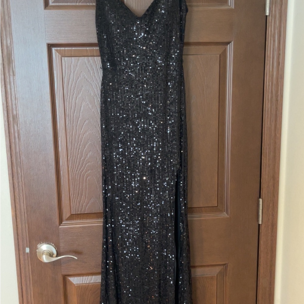 Black Sequin Gown
